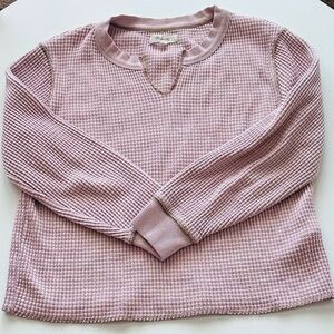 Madewell Cropped Waffle Knit Long Sleeve Top